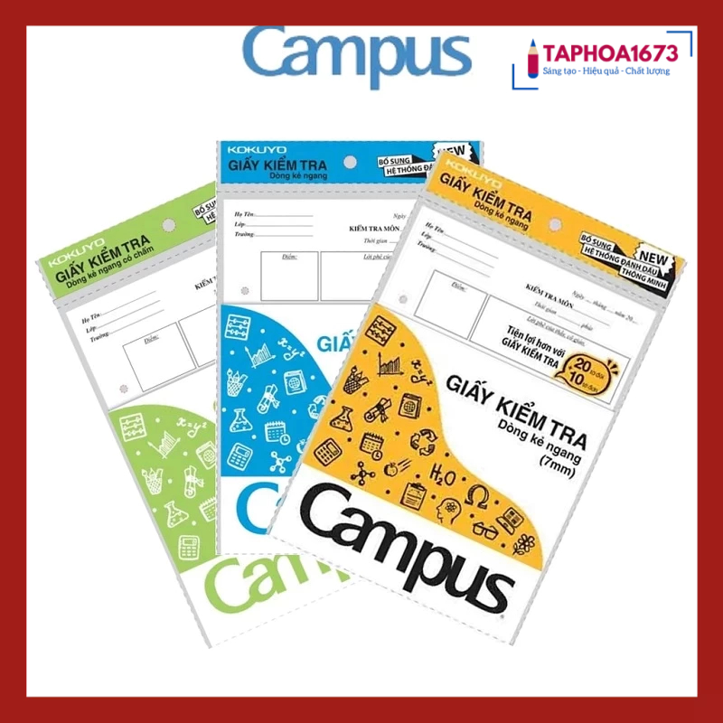 Giấy Kiểm Tra Campus Kẻ Ngang Cấp 2 Cấp 3 Đẹp