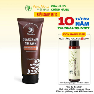  Sữa rửa mặt trà xanh hữu cơ dưỡng ẩm làm sạch sâu WonMom 70g 