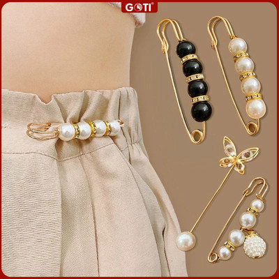 GOTI  Trâm Cài Hình Hạt Châu Phối Đá Xinh Xắn Phụ Kiện Cài Váy Áo, Quần Đẹp Quà Dành Tặng Cho Nữ