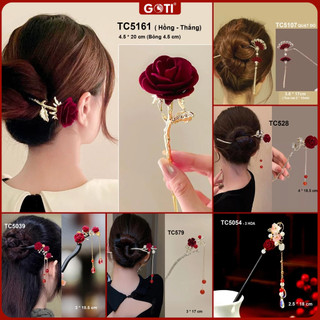  GOTI Trâm Cài Tóc Búi Gọng Kim Loại Thanh Lịch Phong Cách Cổ Trang Hiện Đại Dành Cho Nữ TC502 
