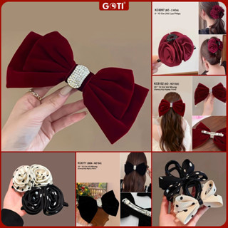  GOTI Kẹp Tóc Nơ Lưới Cỡ Lớn Màu Đỏ NOEL  Tết  Phong Cách Công Chúa Cho Nữ KC6019 