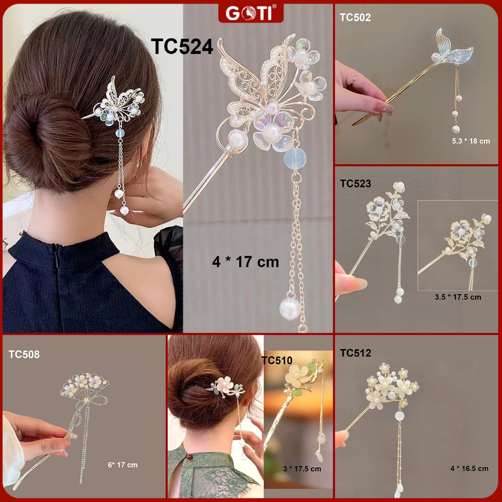 GOTI - Trâm Cài Tóc Phong Cách Cổ Điển, Cổ Trang, Hiện Đại Phụ Kiện Trang Trí Dành Cho Nữ TC509