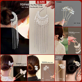  GOTI – Phụ Kiện Tóc Dự Tiệc Quà Cho Nữ - Trâm Cài Tóc Kiểu Lược Cài Hình Bướm Phối Hạt Châu Quà Tặng Thanh Lịch TC5056 