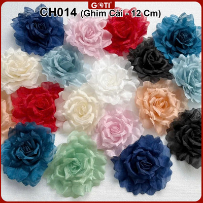 GOTI Ghim Hoa Cài Áo Kiểu Hoa Cài Áo Nhiều Màu - Ghim Cài Handmade Voan Hoa CH014 CH013