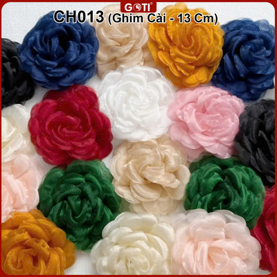 GOTI Tag Hoa Voan Cài Áo , Ghim Cài Áo Handmade Thủ Công Nhiều Màu Xinh Xắn CH013 CH014