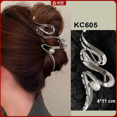 GOTI - Quà Tặng Cho Nữ 20/10 8/3–Kẹp Tóc Kim Loại Hình Đuôi Cá Đính Châu Sang Chảnh Phong Cách Hàn Quốc Thời Trang KC622