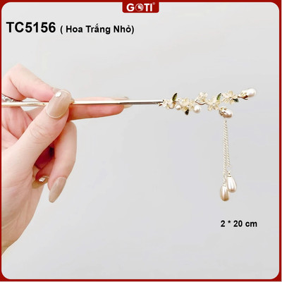 GOTI - Trâm Cài GOTI - Trâm Cài Tóc Hình Hoa Trắng Nhỏ Phong Cách Cổ Điển, Hiện Đại TC5156