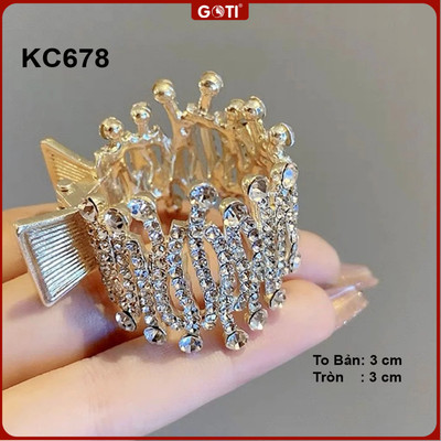 GOTI - Kẹp Tóc Dạng Vòng Tròn Nhỏ Phù Hợp Kẹp Tóc Đuôi Ngựa Đính Đá ZicZac Quà Cho Nữ KC678