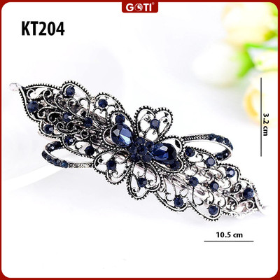 GOTI Quà Tặng Mẹ, Tặng Bà, Người Lớn Tuổi Dịp 20-10 8-3 Kẹp Tóc Đá Hình Hoa Đính Đá Xanh KT204