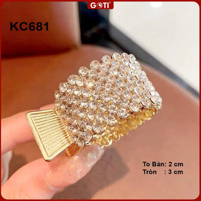 GOTI Kẹp Tóc Đuôi Ngựa Dạng Tròn Đá Hình Chéo Nhỏ Nhắn Phù Hợp Làm Quà Dành Cho Nữ 20/10 8/3 KC681
