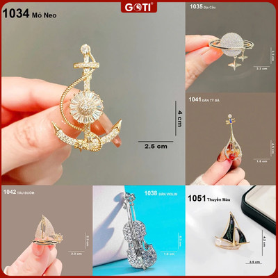 GOTI - Ghim Cài Áo Dành Cho Nữ Kiểu Tag Cài Áo Nhỏ Hình Mỏ Neo Thanh Lịch 1034 1035 1051
