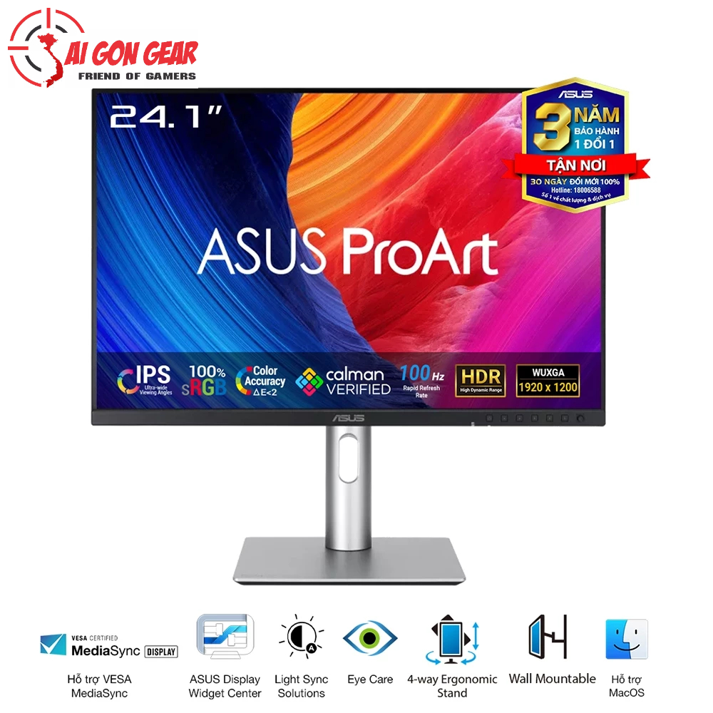 Màn hình ASUS Proart PA248QFV 24 inch FHD IPS 100Hz