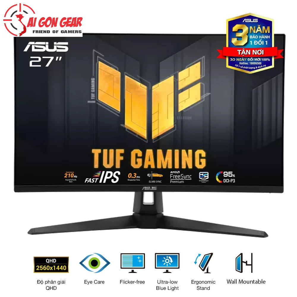 Màn hình Gaming Asus TUF VG27AQ5A 27 inch 2K 210Hz IPS có loa