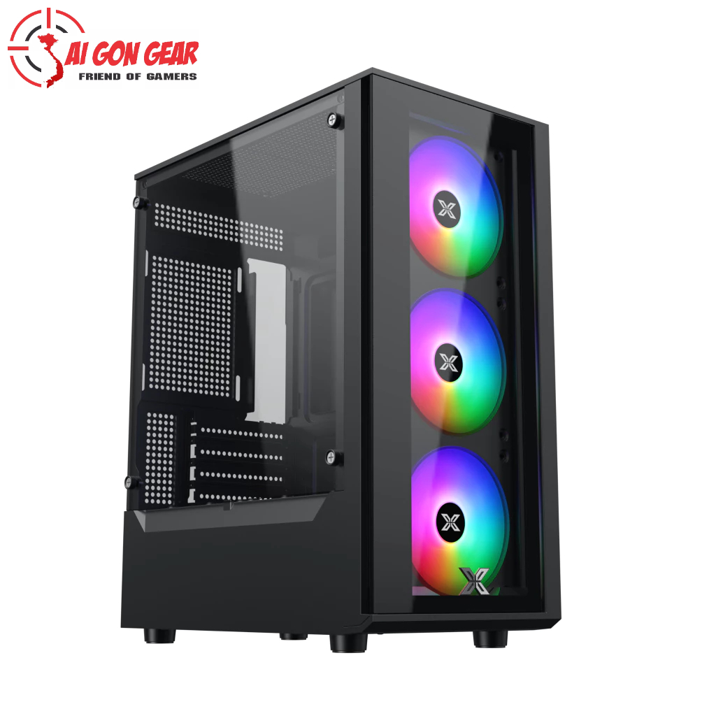Case Xigmatek MYX 3F (Matx, 3 fan RGB, Đen) – EN45950