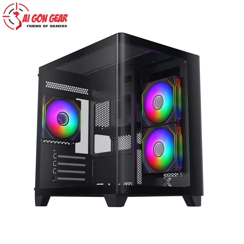 Case Xigmatek Gaming Pano M Nano 3GF _EN45523 (MATX, Case Bể Cá Màu Đen )