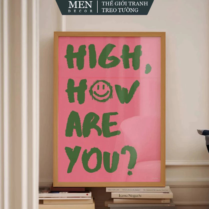 Tranh treo tường, High How Are You Print, Mid Century Print, nhận in theo yêu cầu, tặng kèm đinh tre