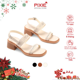   Form to  Giày Sandal Nữ 5cm Quai Ngang Cutout Laser Pixie H401 
