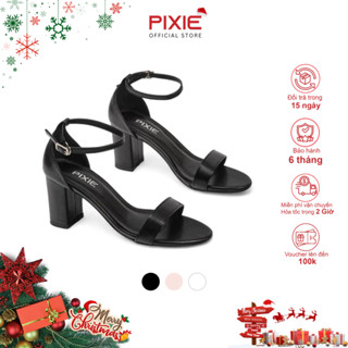 Giày Sandal Nữ Cao Gót 7cm Đế Vuông Pixie X848 