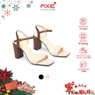  Giày Sandal Nữ Cao Gót 8cm Quai Chần Chỉ Pixie X913 