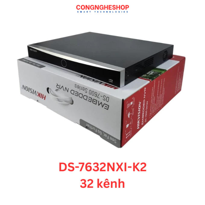 Đầu ghi hình IP 32 kênh IP Ultra HD 4K HIKVISION DS-7632NXI-K2 hỗ trợ camera lên đến 12MP