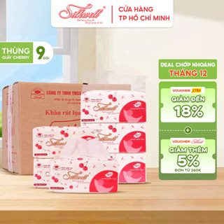  Thùng 9 gói Giấy ăn rút lụa Silkwell 280 tờ 2 lớp dai mềm mịn không bụi giấy 