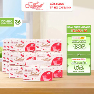   Combo doanh nghiệp 36 gói  Giấy ăn rút lụa Silkwell 280 tờ 2 lớp siêu dai siêu mềm mại không bụi giấy 