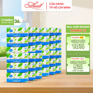  Bịch 36 gói Khăn giấy rút lụa Silkwell 250 tờ 2 lớp mềm mại chất giấy mềm mịn siêu dai không mủn 