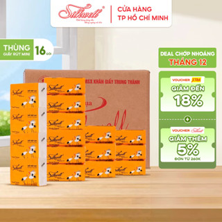  Thùng 16 gói Giấy ăn rút lụa Silkwell Sếu 100 tờ 3 lớp cao cấp giấy rút mini nhỏ gọn dễ dàng bỏ túi 