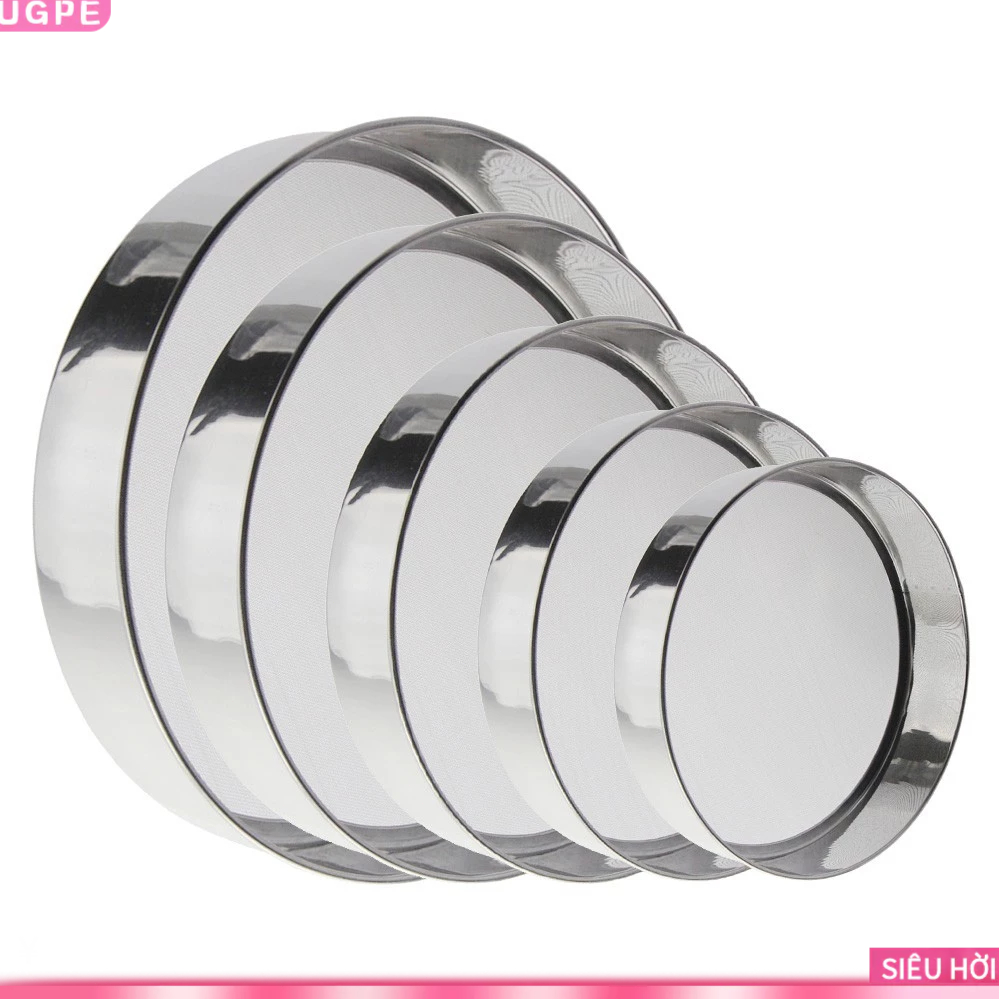 [UGPE] 10-21cm Flour Sieve Stainless Steel Round Flour Sieve Strainer With 40 Mesh
