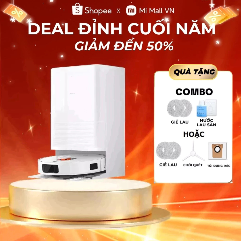 Robot Hút Bụi Lau Nhà Xiaomi Vacuum X20 Pro | Lực Hút Mạnh 7000Pa | Tự Giặt Sấy Giẻ | Bản Quốc Tế, B