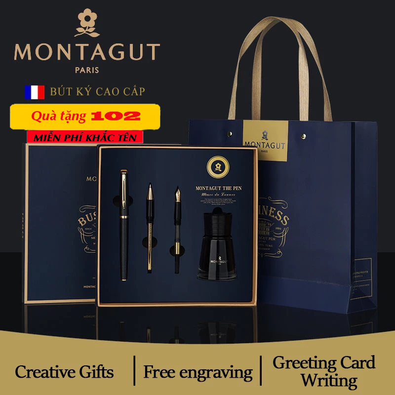 Bút ký Montagut cao cấp 2k7, BÚT KÝ KHẮC TÊN MIỄN PHÍ THEO YÊU CẦU KHẮC LOGO - FULL BOX