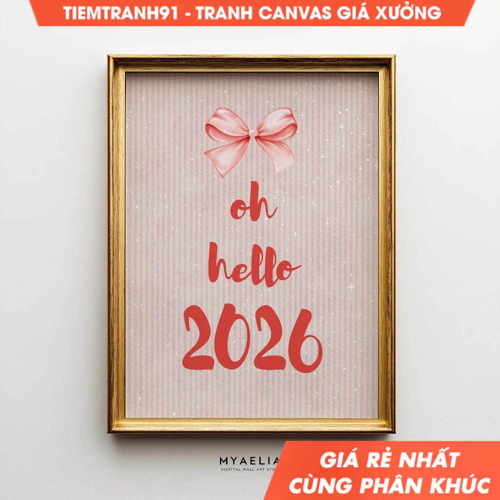 Tranh treo tường, Happy New Year 2026 frame tv art frame tv art  winter tv art  the frame, tặng kèm 