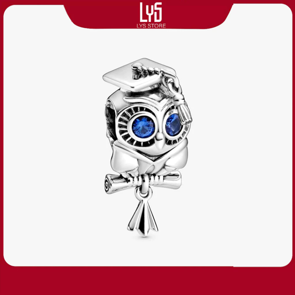 Charm bạc Padora S925 hình Cú cử nhân-1276