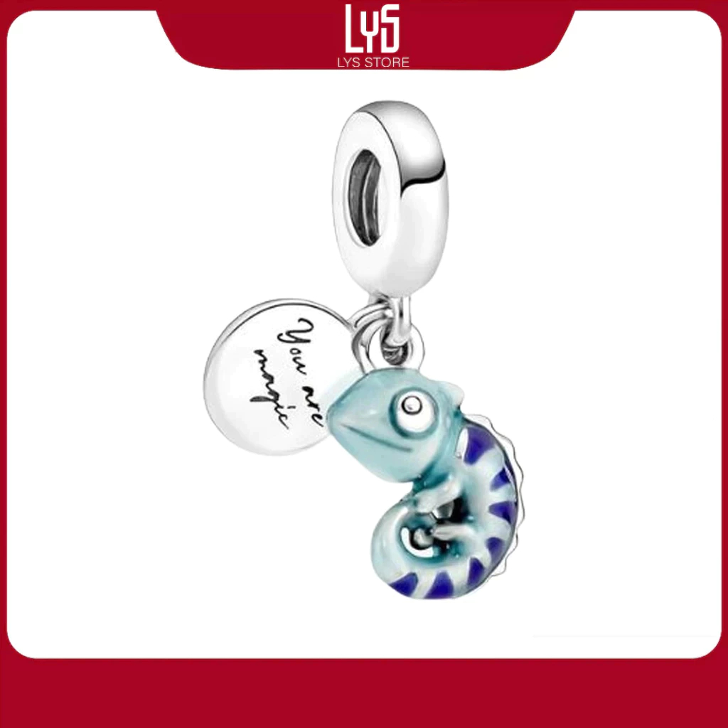 Charm Bạc Lys tắc kè xanh Blue Gecko 1174 - Charm Bạc S925 cao cấp