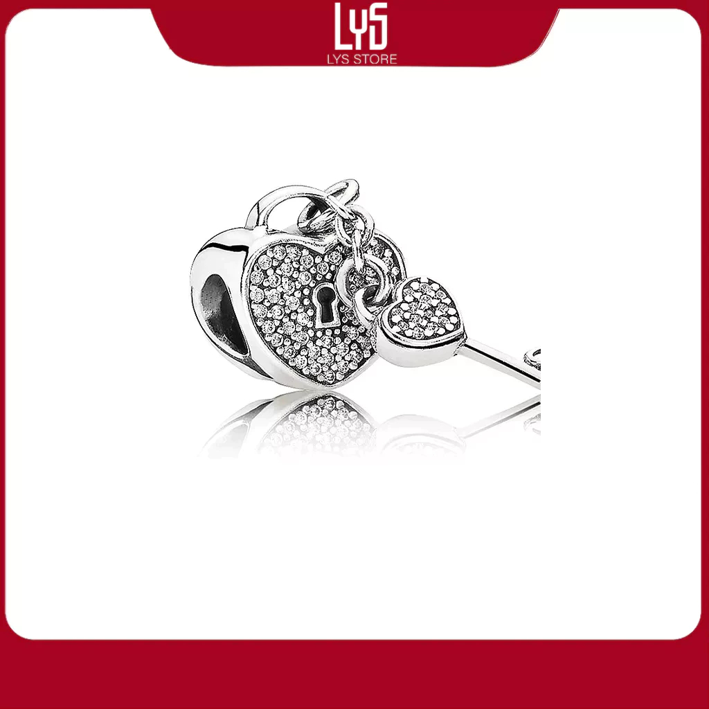 Charm bạc Lys  Lock Of Love Clear Khóa Tình Yêu Bạc S925 Charm 1100