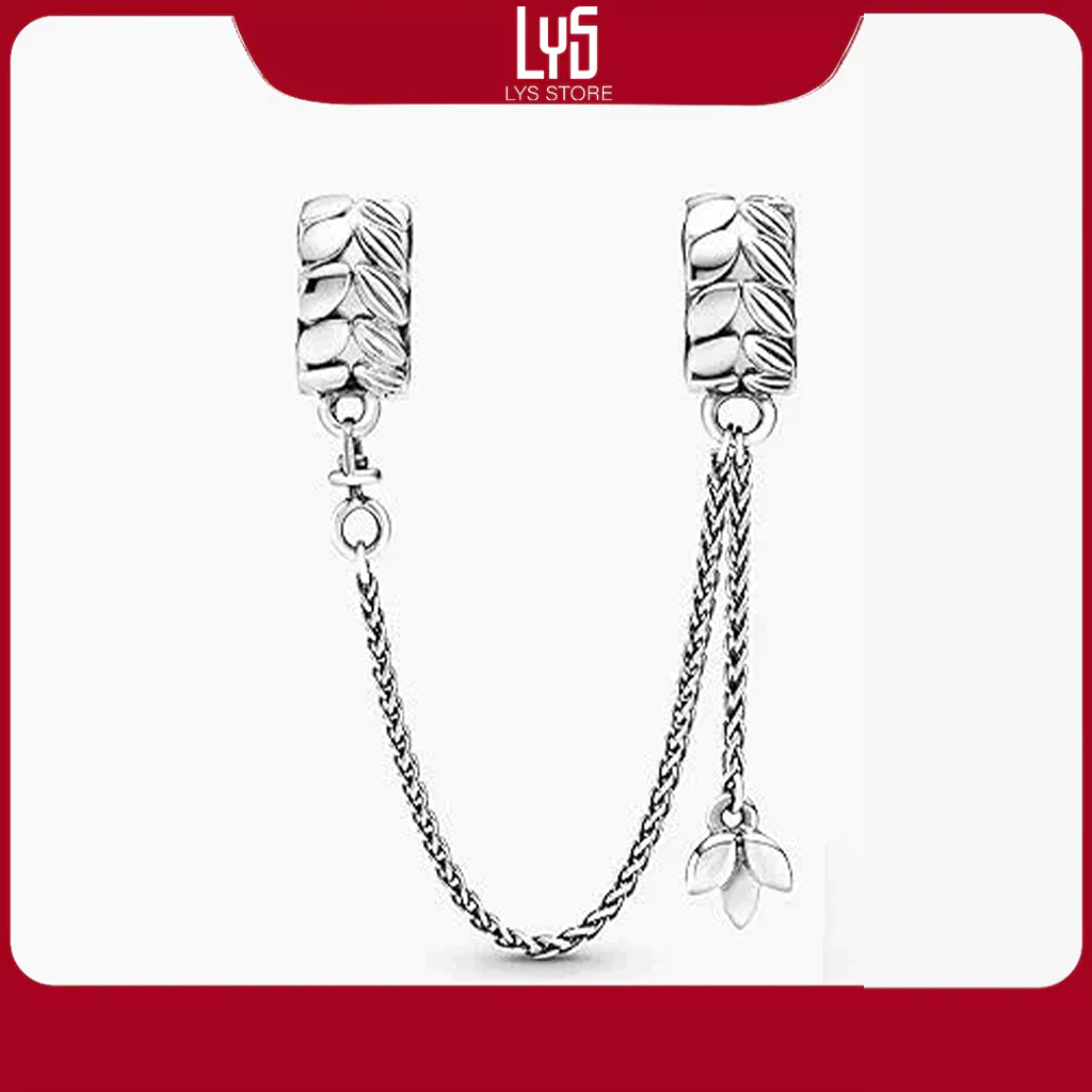 Charm Bạc S925 Dây An Toàn Họa Tiết Hạt Gạo Wheat Grains of Energy Safety Chain 1574