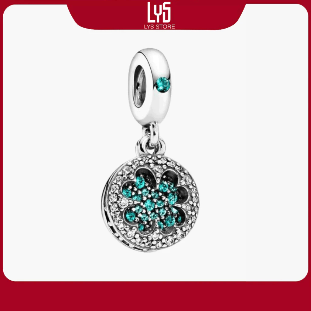 Charm Bạc S925 Cỏ Bốn Lá May Mắn Lucky Four Leaf Clover Dangle 1566