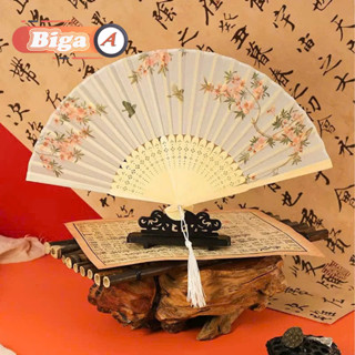  Quạt Cổ Trang xếp cầm tay quà tặng xinh xắn phong cách Trung Quốc vải lụa 