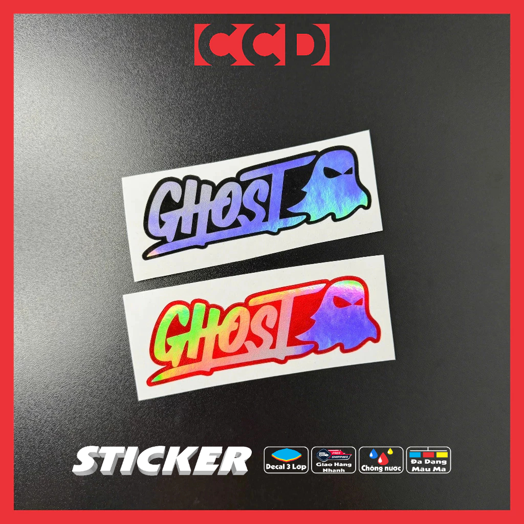 Tem Decal Phản Quang 7 Màu Ghost - Ma