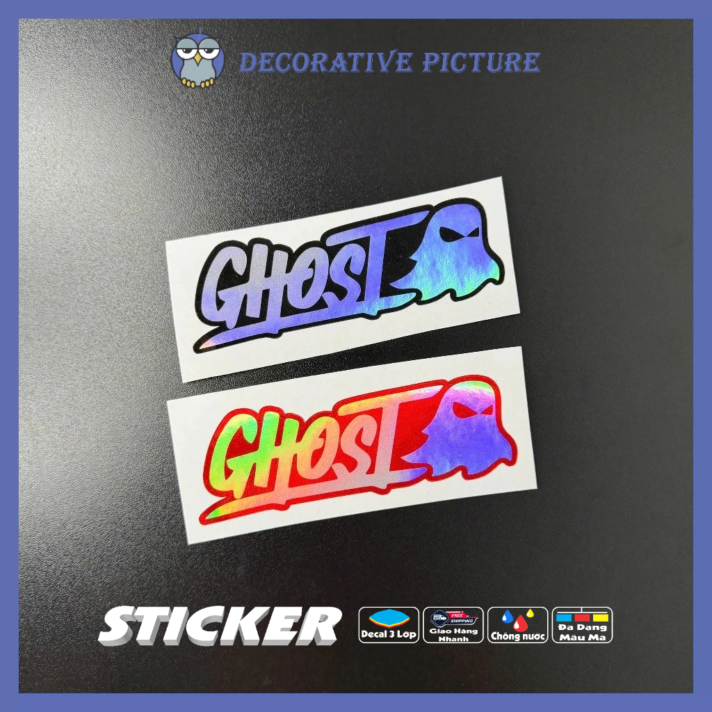 Tem Decal Phản Quang 7 Màu Ghost - Ma