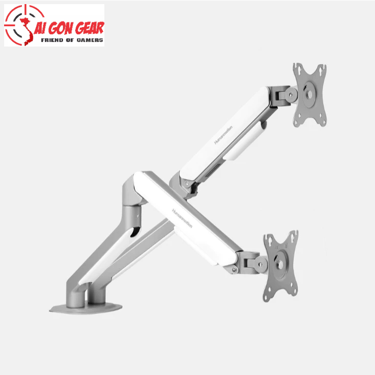 Giá Treo Màn Hình Human Motion T6 Pro Dual Màu Trắng 2025 (17- 32 inch)