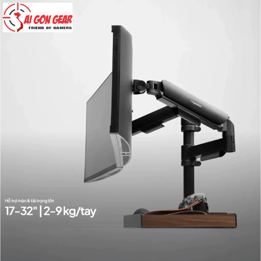 Giá đỡ màn hình đôi HyperWork P1 Dual 2025 HPW-DPA0105-BLK Đen