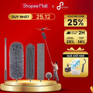  Chổi Quét Trần Nhà Cây Lau Nhà Thông Minh Đa Năng Gấp Gọn DIPOLAR Cán Inox Dài 2,4m Xoay 360 Độ Quét Mạng Nhện - DCQT01 