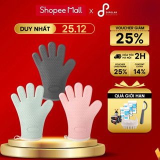 Găng Tay Silicon DIPOLAR DGT03 Lót Nỉ Cách Nhiệt Bao 5 Lớp Chống Bỏng Chịu Nhiệt Độ Cao 230°C 