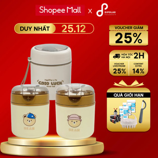  Bình Ủ Cháo Giữ Nhiệt Cao Cấp DIPOLAR Hộp Đựng Cháo Kèm Muỗng Và Túi Đựng Có Tay Cầm Tiện Lợi 530ml - LBUC01 
