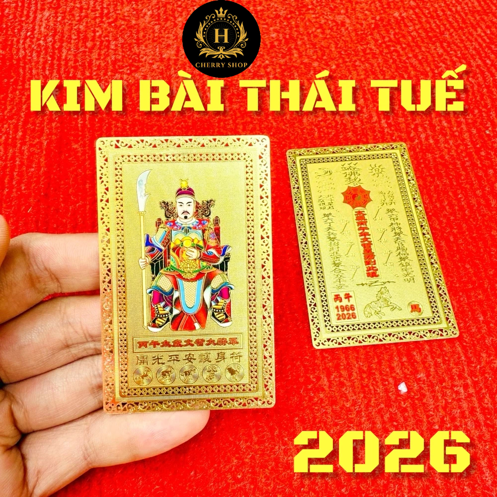 Kim Bài Thái Tuế 2026 – Vật Phẩm Phong Thủy Hóa Giải Vận Hạn Năm Bính Ngọ - để ví hoặc ốp đt