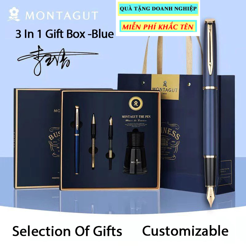 Bút ký Montagut cao cấp 2k7, BÚT KÝ KHẮC TÊN MIỄN PHÍ THEO YÊU CẦU KHẮC LOGO - FULL BOX