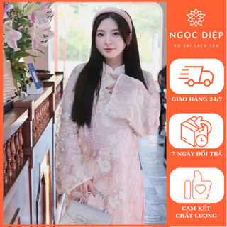Áo Dài Tết 2026 Cho Nàng, Áo Dài Kim Sa Cao Cấp, Áo Dài Cách Tân - Áo Dài Ngọc Diệp - ND25.939