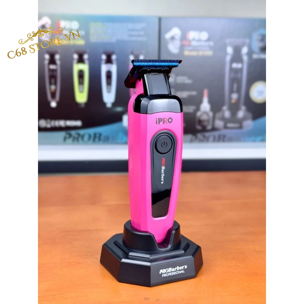 Tông đơ chấn cạo viền IPRO Probarbers S1096 động cơ ko chổi than 7500RPM, pin 2000Mah