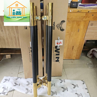 Tay Nắm Cửa Kính, Cửa Nhôm Thủy Lực,, Tay cửa nhôm Xingfa- Đen Tròn Đầu Vàng Lệch Tâm hàng đẹđ